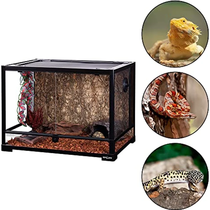 ReptiZoo Glasterrarium 60x45x45cm, zerlegbar mit Schwenktüre und einzigartiger Ventilation, verschickbar RK0107 – Bild 3