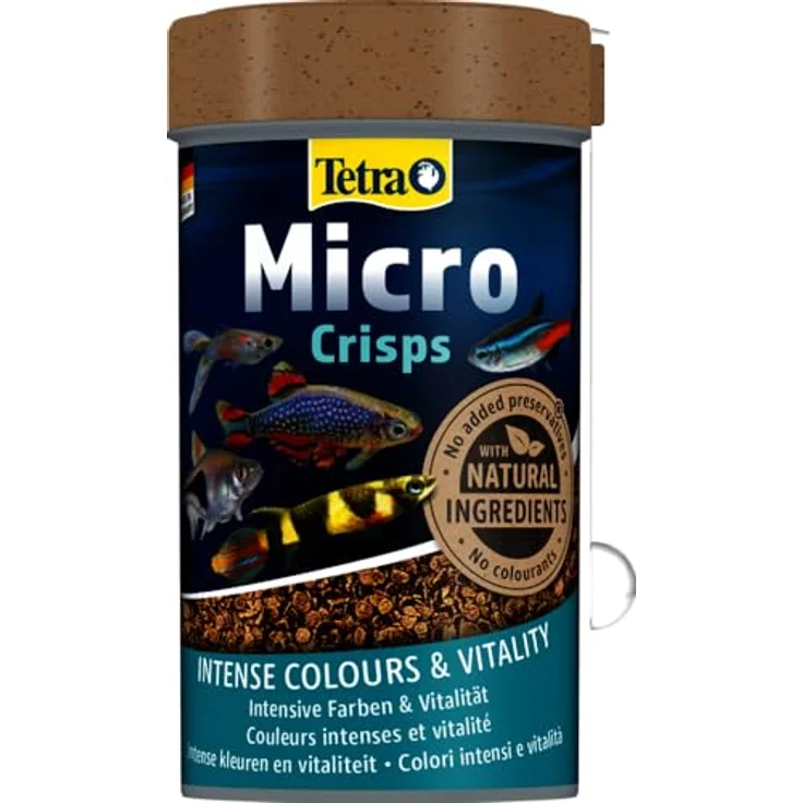 Tetra Micro Crisps 100ml, Fischfutter für kleine Zierfische mit hochwertigen Nährstoffen, rot und grün – Bild 3
