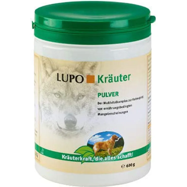 Luposan Kräuter Pulver, 600 g für gesunde Nährstoffaufnahme, robusten Knochenaufbau und glänzendes Fell