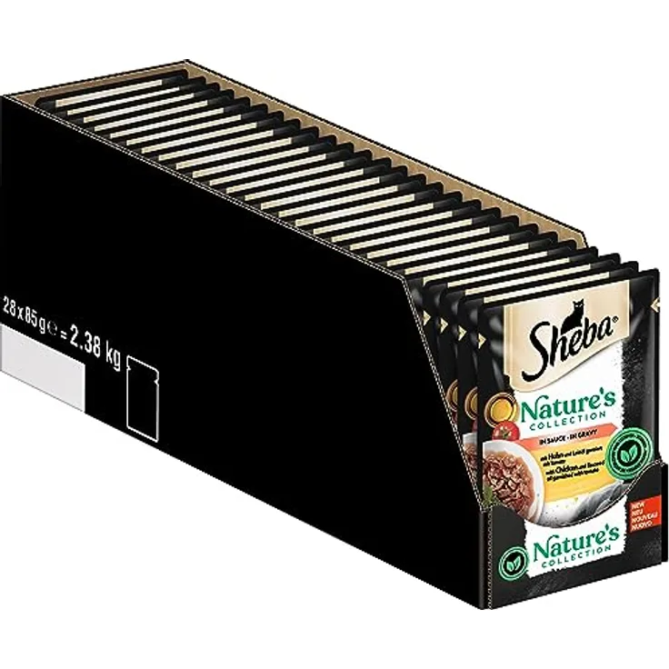 Sheba Nature's Collection in Sauce, Hochwertiges Katzennassfutter mit Huhn, 28 x 85g Portionsbeutel