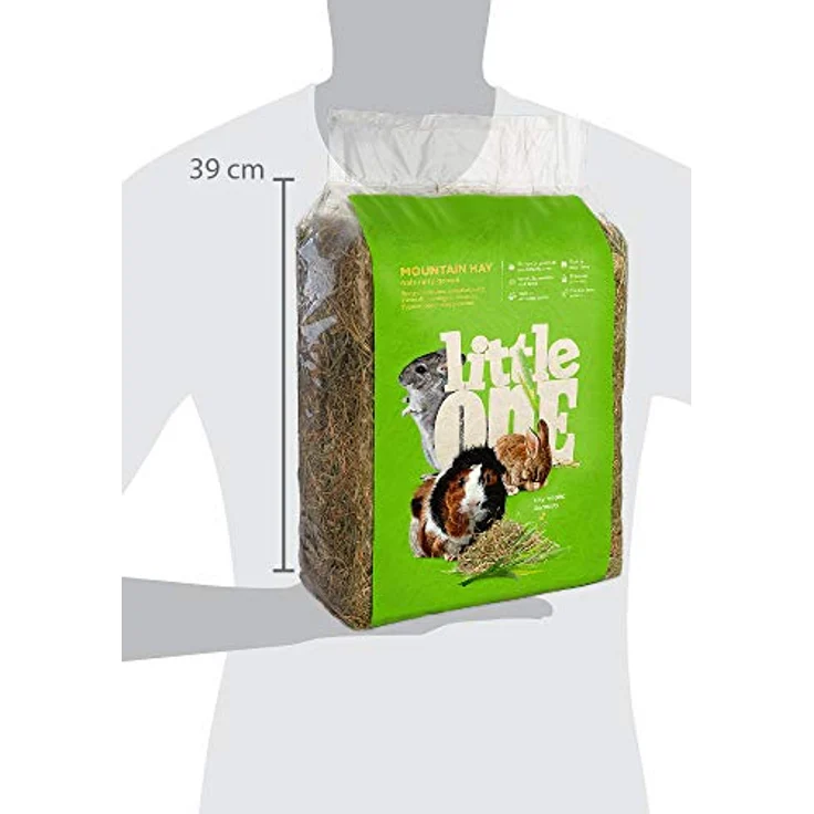 Little One Bergwiesenheu, Faserreiches, Nicht gepresstes Heu für Kleintiere, 1 kg – Bild 3