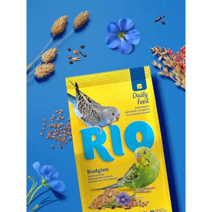 RIO Budgies, Alleinfuttermittel für Wellensittiche, 1 kg mit gesunden Saaten und Getreide, enthält Algen und Calciumgluconat für optimale Ernährung – Bild 2