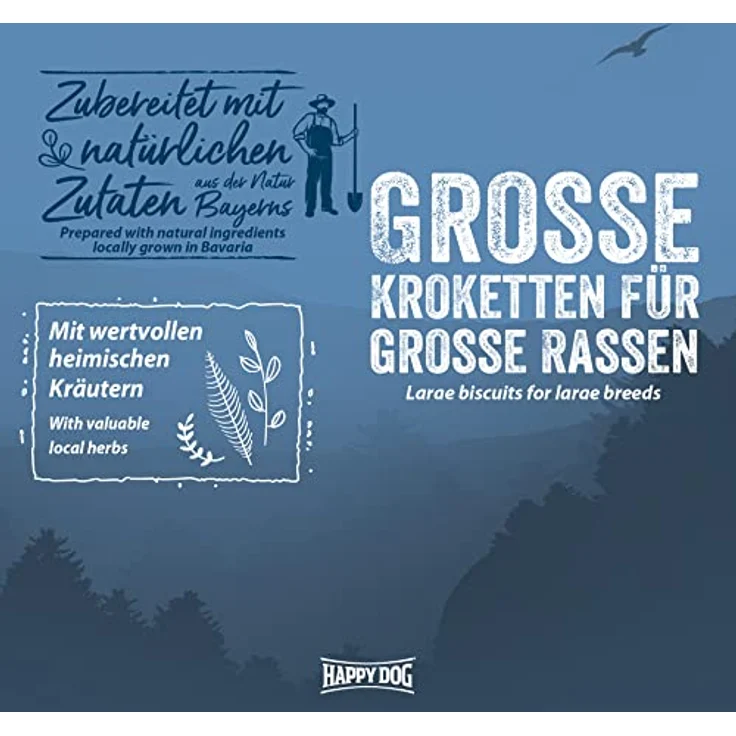 Happy Dog NaturCroq XXL, Hunde-Trockenfutter für große Rassen, Sparpaket 2 x 15 kg, extra große Kroketten, leicht verdauliche Zutaten, ohne künstliche Zusätze – Bild 4