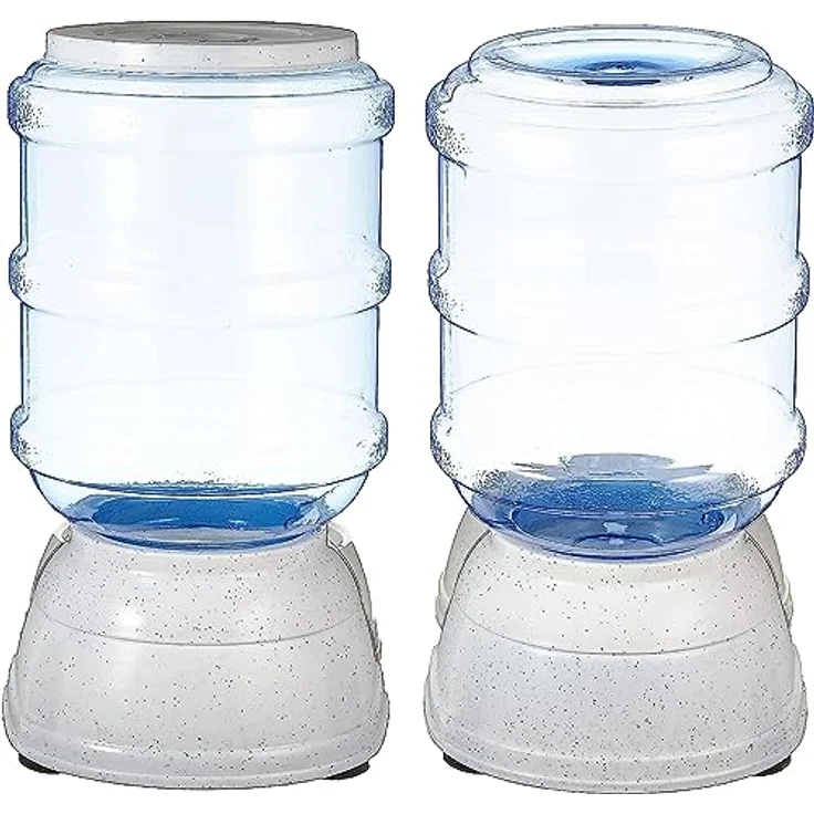 Amazon Basics 2 Stück, Hundefutter- und Wasserspender, Größe S, 3,79 l Wasser- und 2,72 kg Futterkapazität, klar-grau – Bild 5