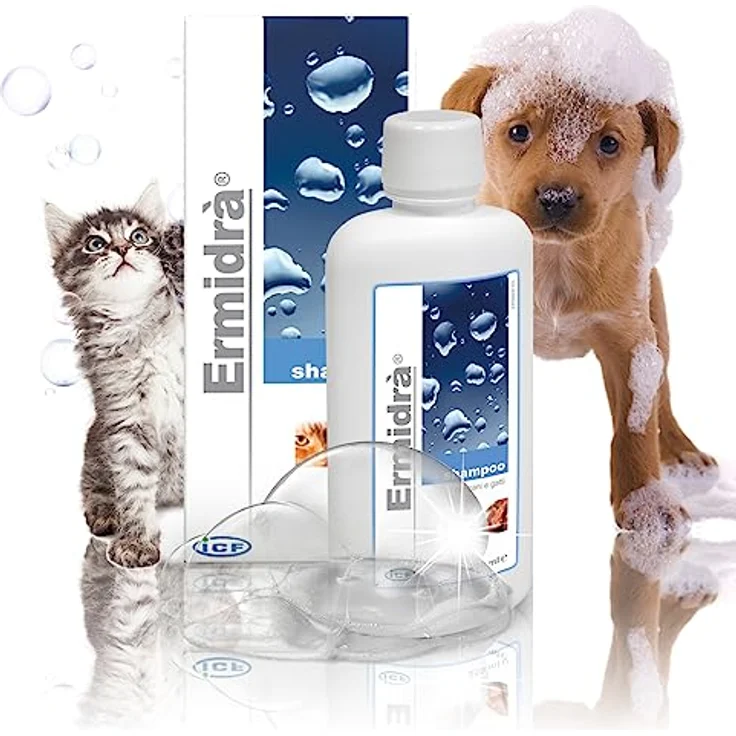 ICF Ermidra Hundeshampoo, 250 ml zur Linderung von juckender Haut, entwirrt sprödes Fell und entfernt schlechte Gerüche für empfindliche Haut – Bild 1