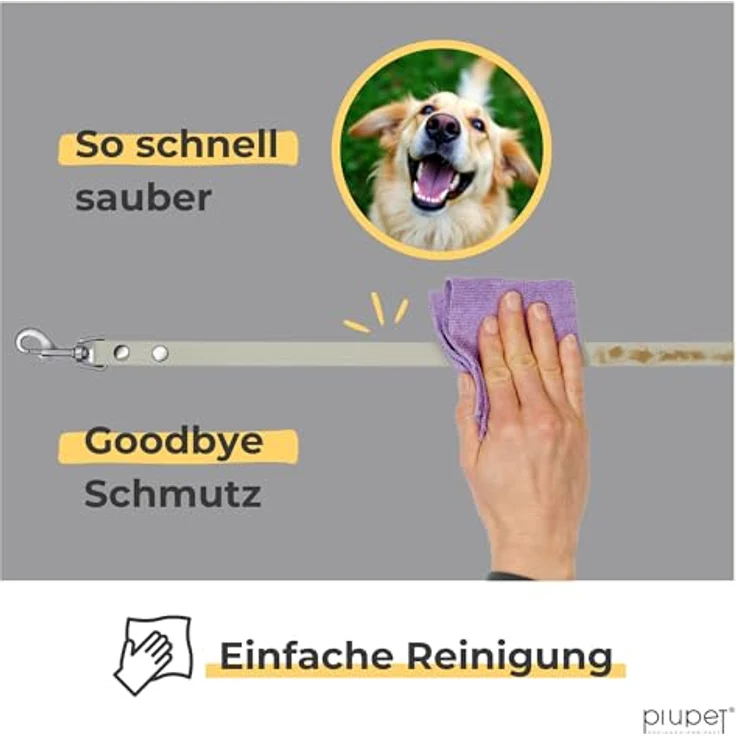 PiuPet® Schleppleine für Hunde, 5m/10m/20m, wasserabweisend, reißfest, grau – Bild 5