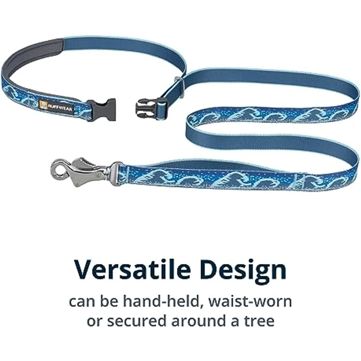 Ruffwear Hundeleine Crag Leash Midnight Wave, reflektierendes Tubelok Gewebe, verstellbarer Griff und seitliche Schnalle – Bild 5