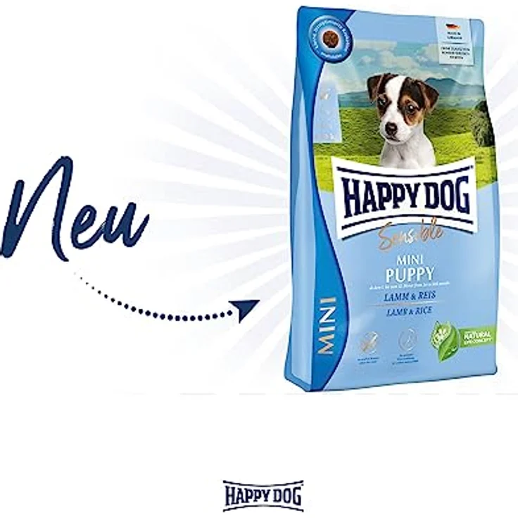 Happy Dog Sensible Mini Puppy, Weizenfreies Trockenfutter für Welpen mit kleinen Kroketten, 800 g – Bild 2