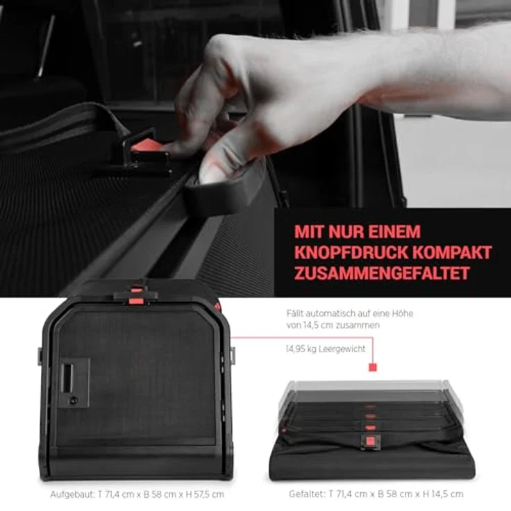 4pets 1ONE1 Origami Hundetransportbox, faltbar, sicherer Auto-Transport für Hunde, vier Größen (S, M, L, XL) – Bild 3