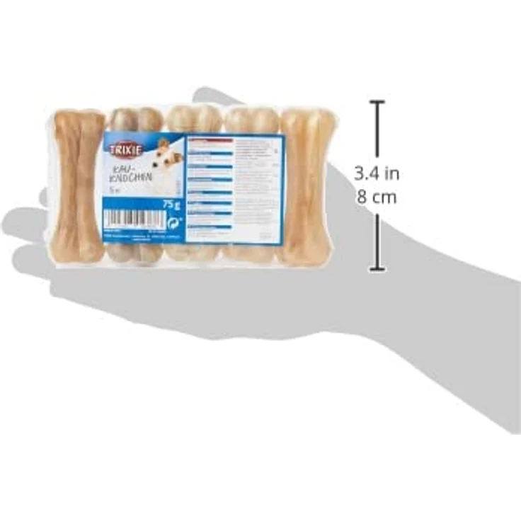 Trixie 2787 Kauknochen, gepresst, 8 cm, 5 × 15 g, hochwertiger Hundesnack, original verpackt – Bild 4
