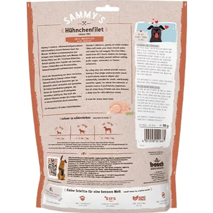 Bosch Sammy's Hühnchenfilet 190g, zarte Hundesnacks für kleine und große Feinschmecker – Bild 3
