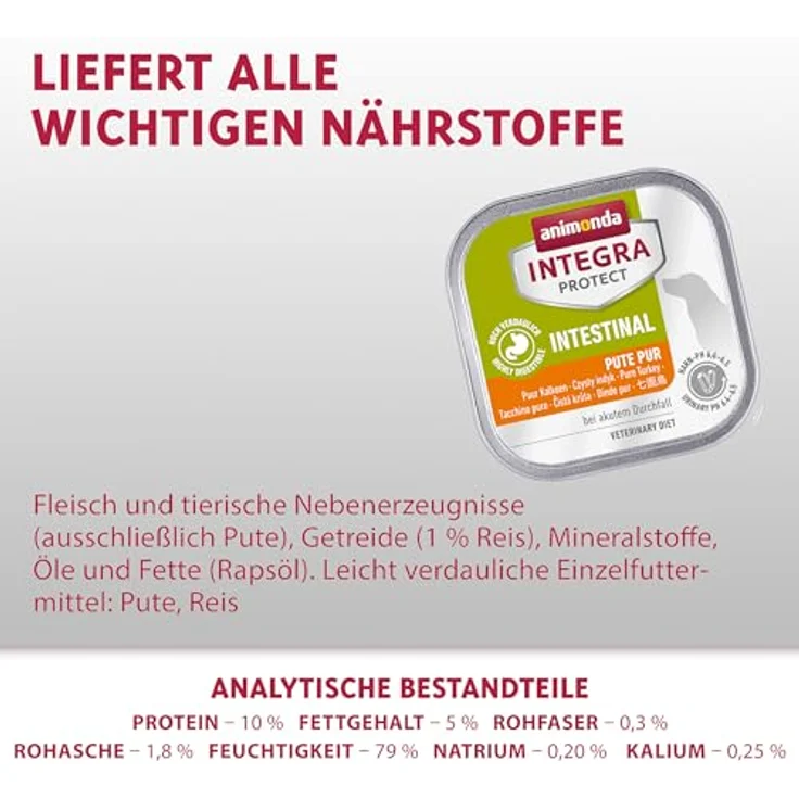 animonda Integra Protect Intestinal, Hunde-Nassfutter mit magerem Geflügel, 11x150g, ohne Farbstoffe – Bild 3