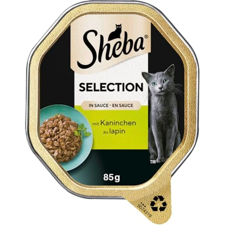 Sheba Selection in Sauce, Nassfutter für Katzen mit Kaninchenhäppchen, 22 x 85g – Bild 1