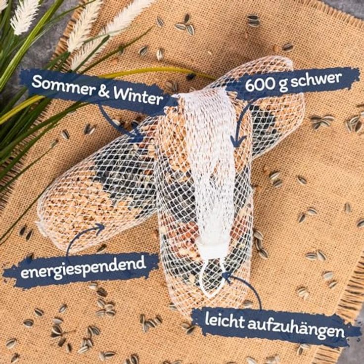 Lyra Pet® Riesen-Futterstangen, 3 x 4 STK. je 600 g, Nährstoffreiches Vogelfutter zum Aufhängen für Wildvögel, Energiequelle für Sommer & Winter, Ideal für Balkon & Terrasse – Bild 2