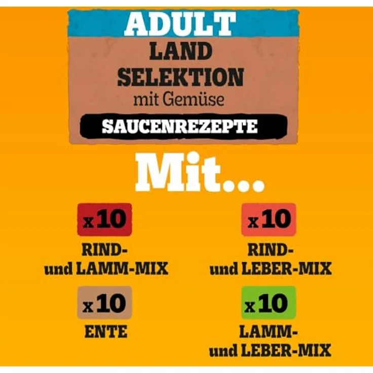 Pedigree Frischebeutel Land-Selektion in Sauce 40 x 100 g, Nassfutter für Hunde, 4 Varietäten mit 100% natürlichen Zutaten – Bild 6