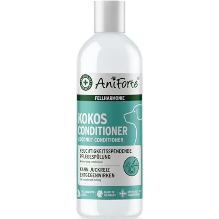 AniForte Fellharmonie Conditioner für Hunde 200ml, milde Spülung mit Kokosöl & Aloe Vera, für Lang- und Kurzhaar, natürliche Inhaltsstoffe, ohne Parfum