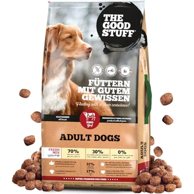 The Goodstuff Adult Rind, Hunde-Trockenfutter mit hohem Fleischanteil, 12,5 kg – Bild 1