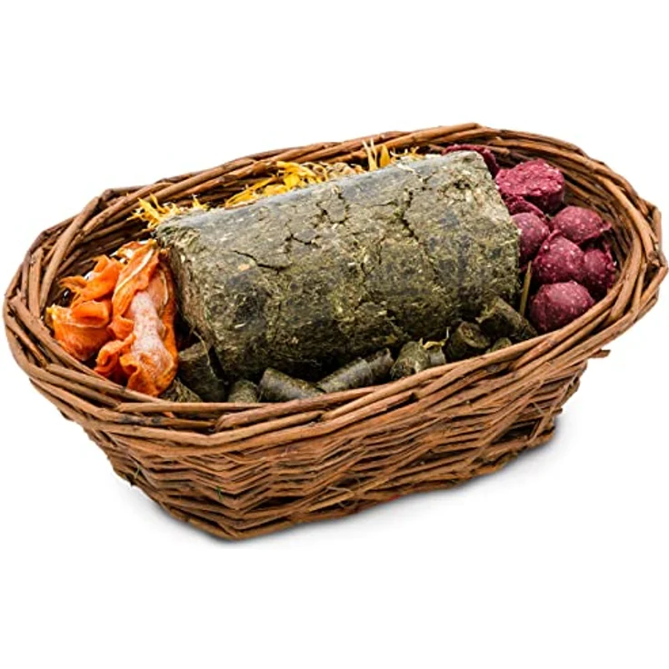 JR Farm JR Nager-Körbchen 350 g, Kleintierfutter mit Rote Beete, Karotte und Ringelblume, naturbelassenes Heu, made in Germany – Bild 3
