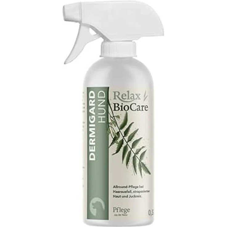 Relax Lebermoosspray mit Niem für Hunde, 500ml, juckreizstillende Hautpflege mit natürlichen Pflanzenextrakten