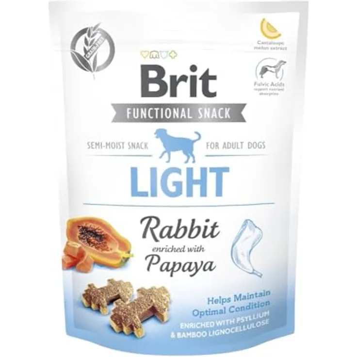 BRIT Care Functional Light Snack für Hunde, 150 g, fettarmes Protein, unterstützt Verdauung, halbfeucht, für Welpen und ausgewachsene Hunde