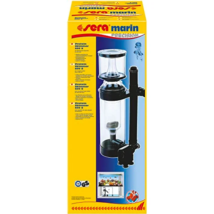 sera marin Protein Skimmer 600 S, Leistungsfähiger Abschäumer für Unterschrank und Filtersumpf, 1 Stück