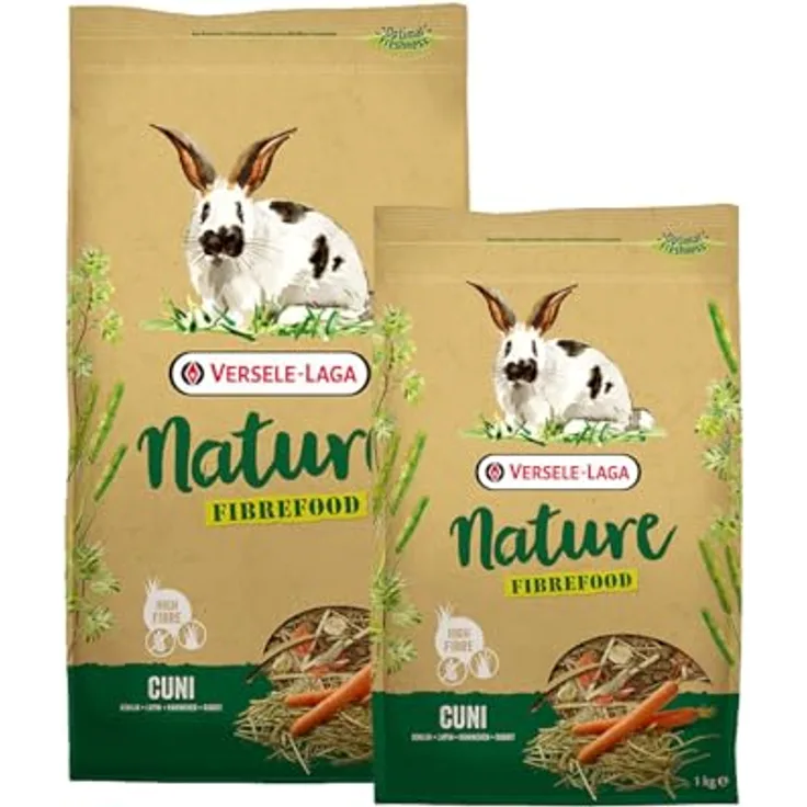 Versele-Laga Nature Fibrefood Cuni, 2,75 kg, Alleinfuttermittel für empfindliche Kaninchen, getreidefreie, abwechslungsreiche Mischung aus Gräsern und Gemüse
