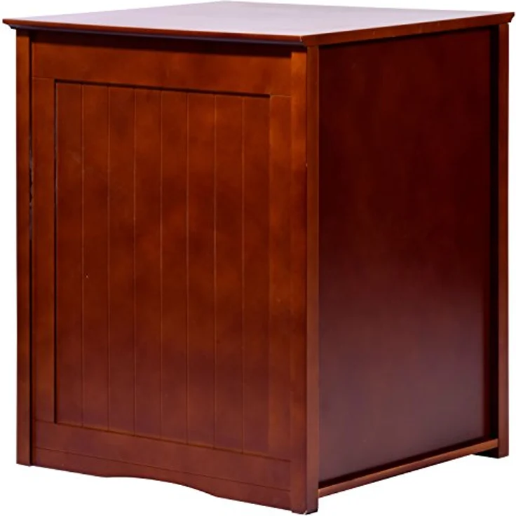 dobar Katzenschrank "Mohrle", Massivholz Katzenhaus mit Schublade für Katzenklo, 52 x 48 x 63 cm, Braun, extra Stauraum und Haken für Utensilien – Bild 4