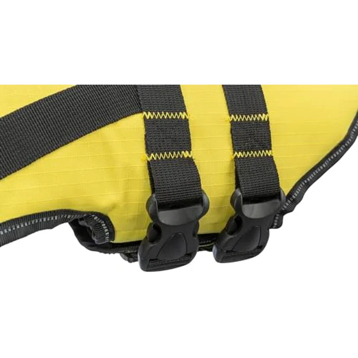 TRIXIE Hunde-Schwimmweste M: 45 cm (bis 30 kg) neon-gelb – schnell trocknende Rettungsweste mit Rettungsgriff für Sicherheit bei Wasseraktivitäten – Bild 4