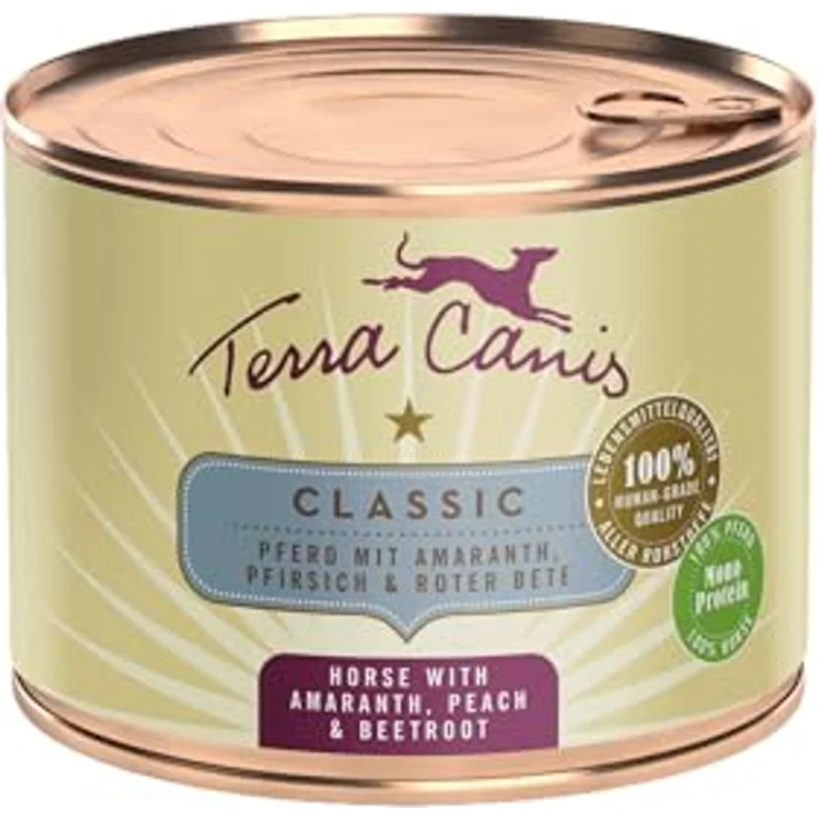 Terra Canis Pferd, Amaranth & Pfirsich Classic Nassfutter, 200g - Premium Hundefutter in 100% Lebensmittelqualität, allergen- & getreidearm, glutenfrei – Bild 1