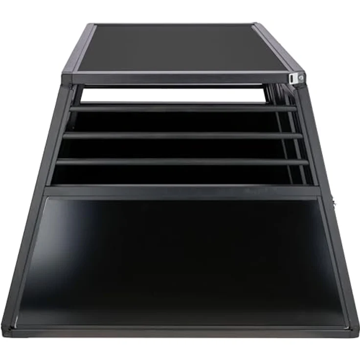 Kerbl Pet Alu-Transportbox Vacation, zweitürig, stabil mit Anti-Rutsch-Teppich, Graphit, 92x97x68cm, Aluminium, einfache Reinigung – Bild 5