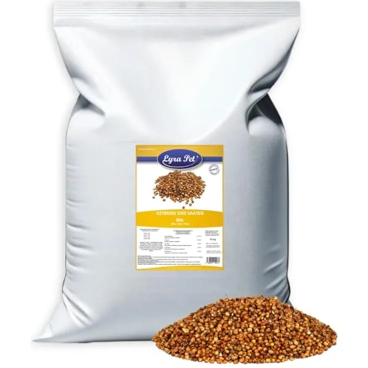Lyra Pet® 10 kg Milo Sorghum Hirse | Nährstoffreiches Ergänzungsfutter für Vögel und Kleinnager | Reich an Kohlenhydraten und Vitaminen