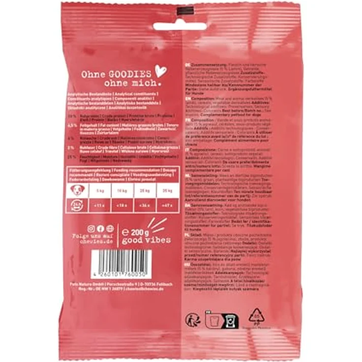Chewies Hundeleckerli Training Maxi Lamm Knöchelchen, 200 g, zuckerfreie Hundesnacks mit hohem Fleischanteil, ideal für mittelgroße und große Hunde – Bild 3