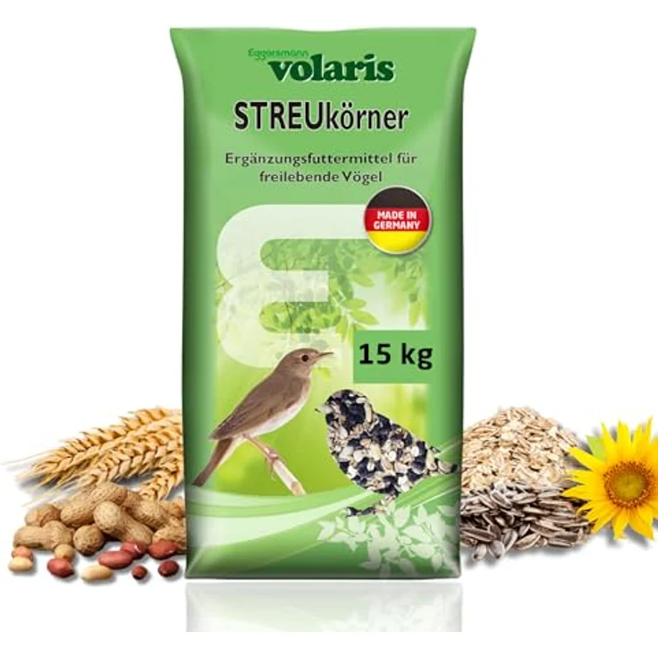 Eggersmann volaris Vogelfutter Wildvögel ganzjährig, 15 kg Streukörner – Nährstoffreiches Futter für alle Vogelarten – Optimal für Gartenvögel – Made in Germany – Bild 1
