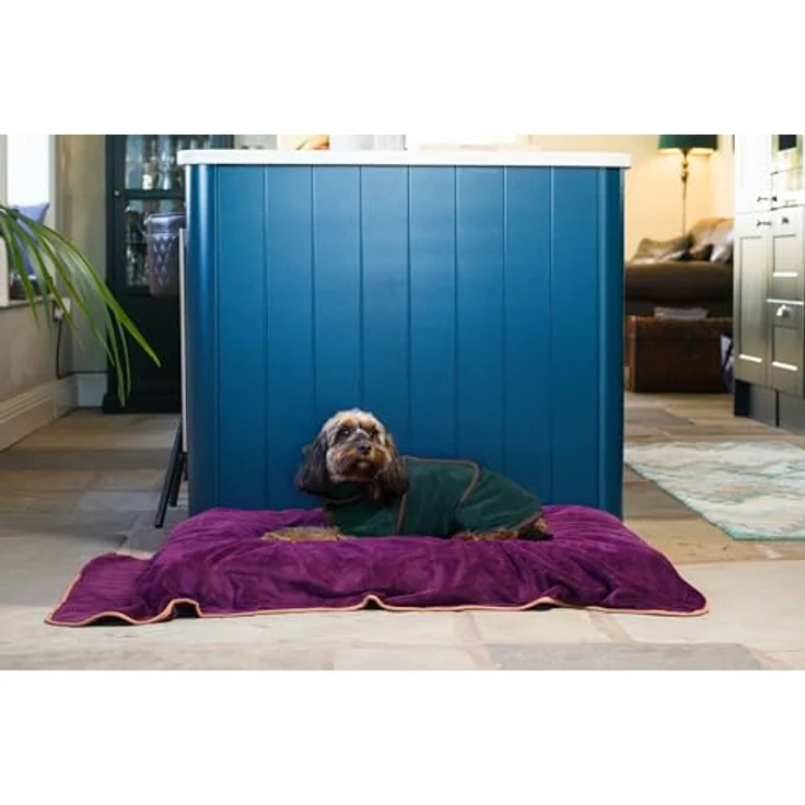 Lucky Paws® Hundebademantel – doppellagiger, ultra-absorbierender & luxuriös weicher Hunde Bademantel in Dunkelgrün – für schnelles Trocknen und perfekten Komfort (S) – Bild 3