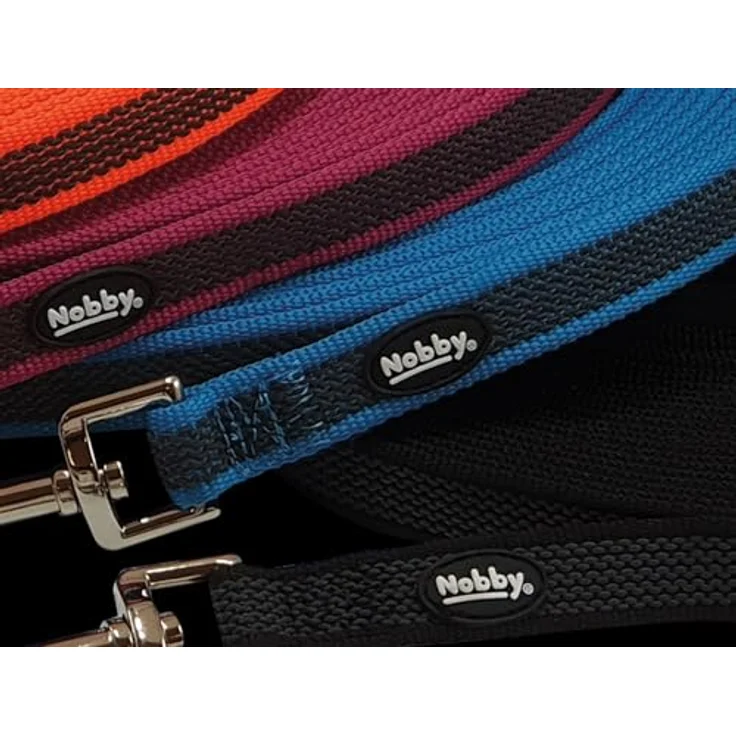 Nobby Schleppleine Anti-Slip neon orange, Trainingsleine mit Gummibeschichtung und Neopren gepolsterter Handschlaufe – Bild 2