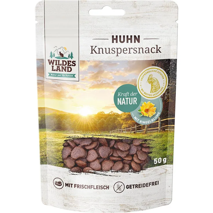 WILDES LAND Knuspersnack Huhn mit Ringelblume, getreidefrei, 50 g