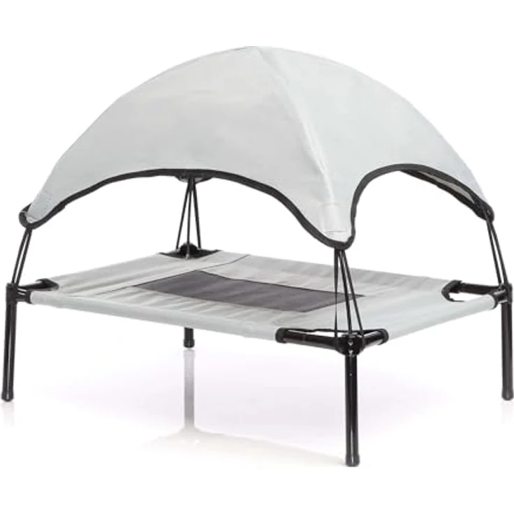 Wiltec Hundebett mit Dach Grau, 91 x 76 cm, für Hunde bis 35 kg, wetterfest, klappbar, ideal für den Outdoor-Einsatz – Bild 2