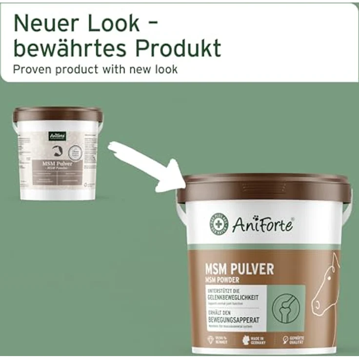 AniForte MSM Pulver 1,5 kg, Organisches Futter zur Gelenkunterstützung für Pferde – Bild 7