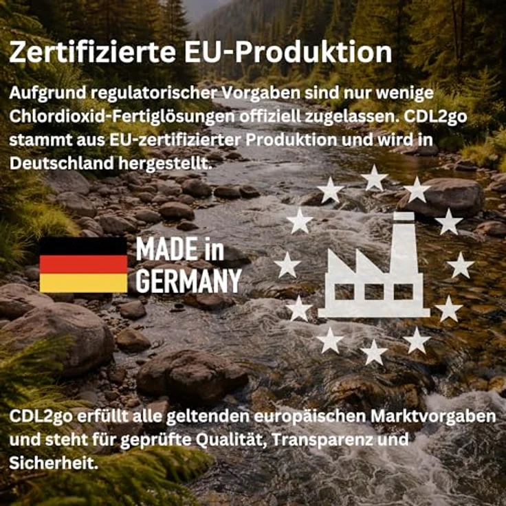CDL2go CDL Fertiglösung 250 ml, mobile Chlordioxidlösung 0,3% - hochrein, effektiv gegen Bakterien, Viren und Sporen, EU-zertifiziert – Bild 4
