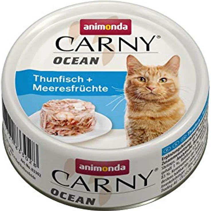 animonda Carny Ocean Thunfisch + Meeresfrüchte, Katzen-Nassfutter ohne Getreide und Zucker, 12 x 80g mit zartem Fischfilet und Taurin – Bild 1