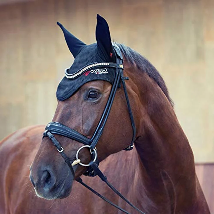 CATAGO Fliegenhaube FIR-Tech Healing, erhöhte Blutzirkulation und Wärmereflektion, schwarz, Warmblut – Bild 2