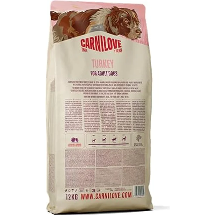 Carnilove Dog True Fresh Adult - Trockenfutter mit Truthahn für erwachsene Hunde, 12 kg – Bild 2