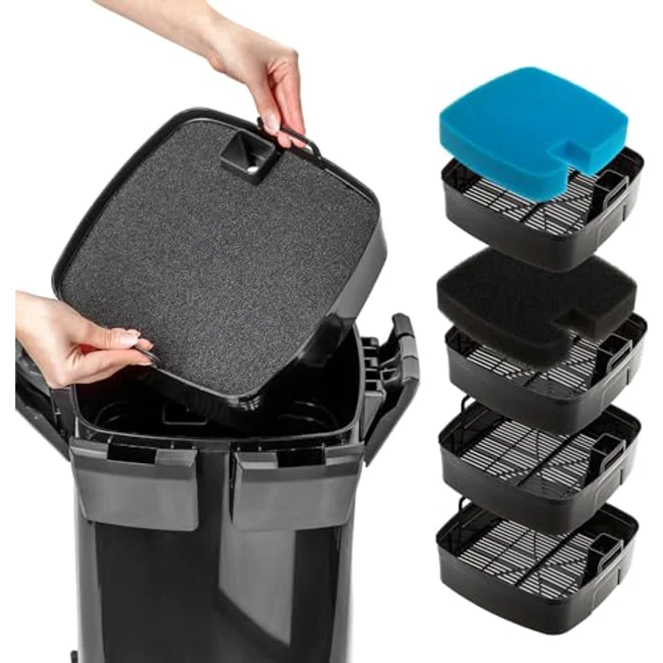 Aquael Filtro Hypermax Link, Aussenfilter für Süsswasser bis 1500 l, integriertem Heizsystem und 4500 l/h Durchflussrate, schwarz – Bild 9