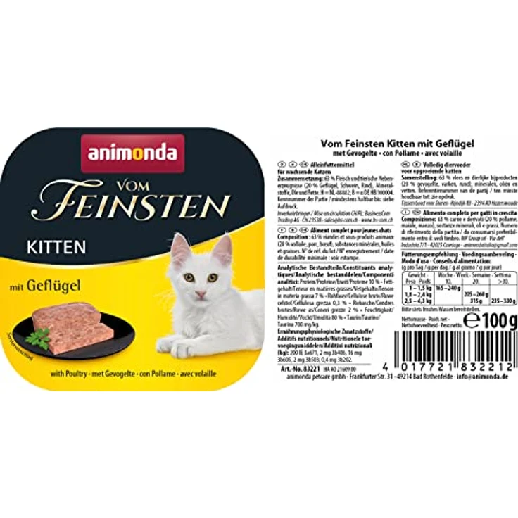 animonda vom Feinsten Kitten mit Geflügel, proteinreiches Nassfutter für Kätzchen, 32x100g – Bild 2