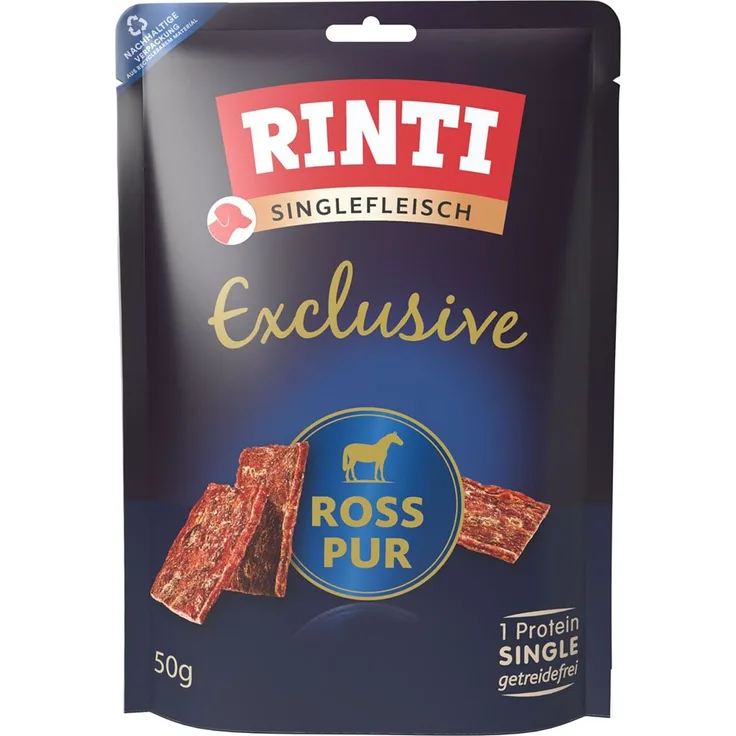 Rinti Exclusive Ross pur Snack, Monoprotein Hundesnack für Allergiker, 50 g