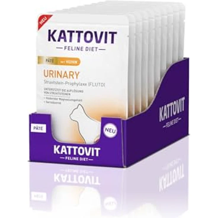 KATTOVIT Urinary Nassfutter für Katzen, Diätfutter für Harnwegserkrankungen, 10 x 85 g Paté Huhn – Bild 1