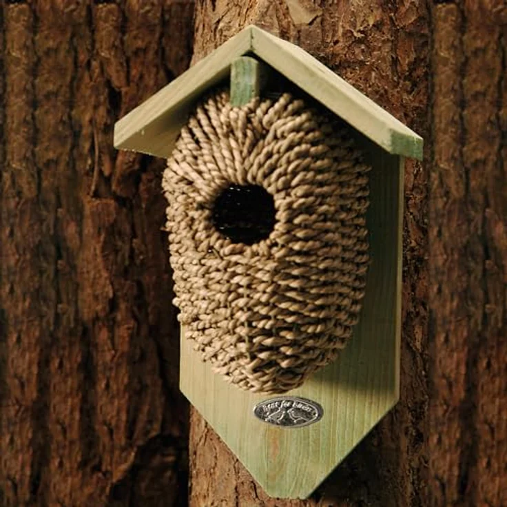 Esschert Design Nistkasten, Vogelhaus mit Höhle aus Seegrass, ca. 15 cm x 10 cm x 26 cm – Bild 10