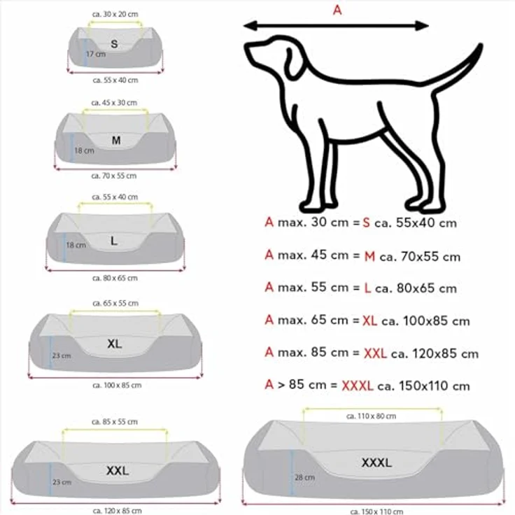 BedDog Hundebett Teddy XL, waschbares Hundesofa aus Cordura und Microfaser-Velours, quadratisch, schwarz-beige, für drinnen und draußen – Bild 2