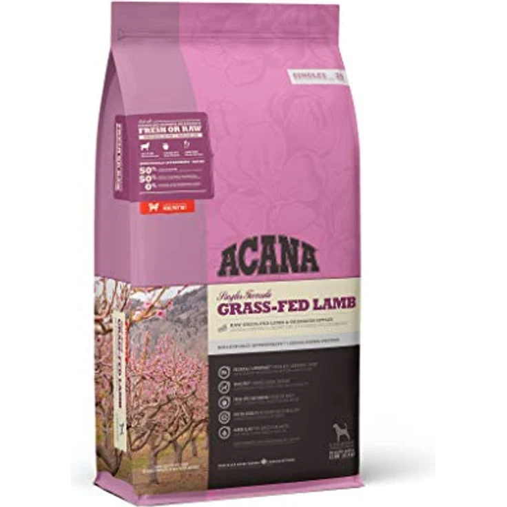 Acana Grass-Fed Lamm, Hundefutter für ausgewachsene Hunde, 17 kg, Monoprotein mit 50% rohem Weidelamm – Bild 2