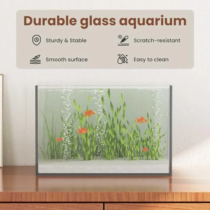 vidaXL Aquarium mit Speicher, 30 x 20 x 20 cm, modernes rechteckiges Design aus transparentem Glas, pflegeleicht und stoßfest – Bild 4